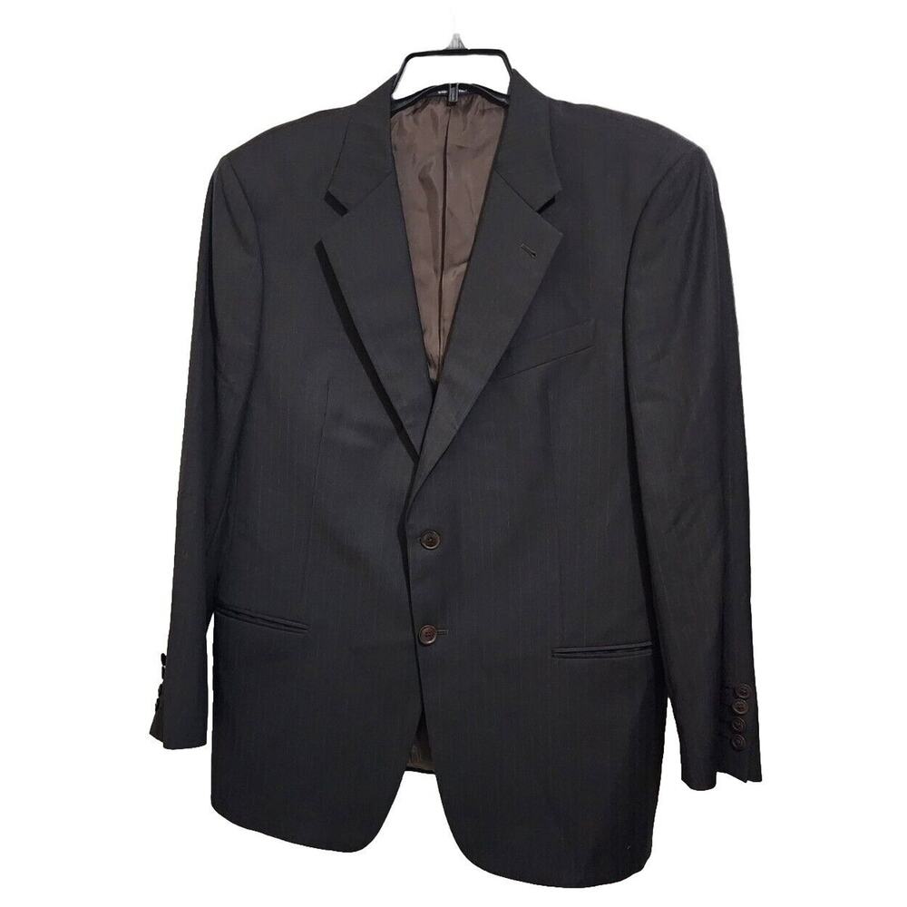 Armani Collezioni Two Buttons Pin Striped 100% Wool Blazer Sport Coat Men's 44R